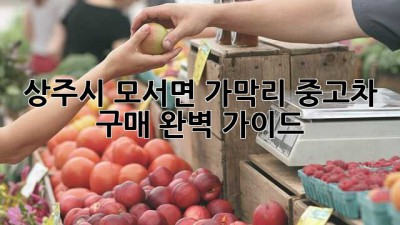 상주시 모서면 가막리 중고차 구매 완벽 가이드