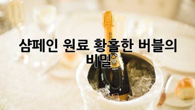 🥂 샴페인 원료: 황홀한 버블의 비밀 ✨